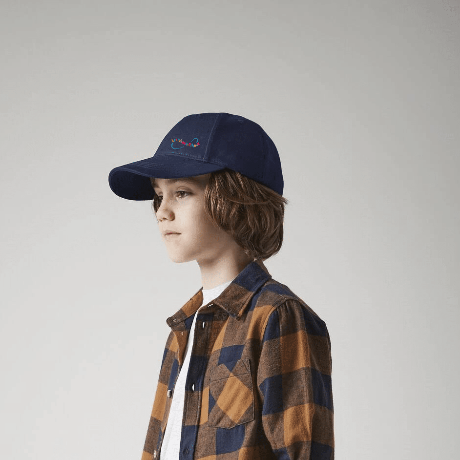 Brand-on licence Caboux-Tchoux casquette Bio Enfant personnalisรฉ pour Enfant avec cacao personnalisation sur casquette enfant navy bio modรจle