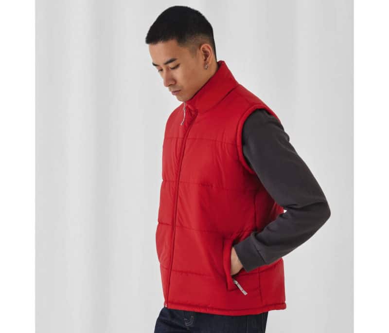 Brand on marquage sûre impression flocage et broderie personnalisé sur veste doudoune sans manche pour homme rouge homme