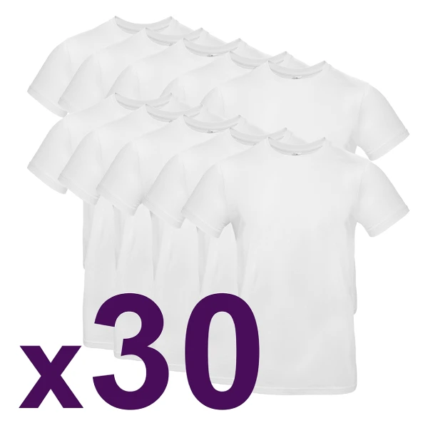Brand on marquage sûre impression sur lot de t-shirt blanc personnalisé pas cher en quantité prix dégressif tee shirt personnalisé en france lot de tee shirt blanc x30