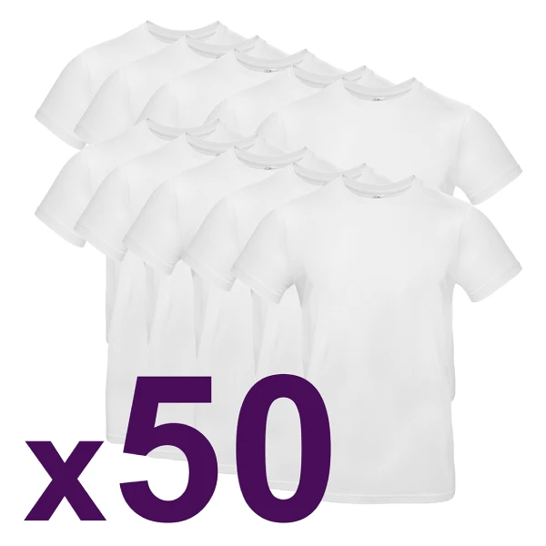 Brand on marquage sûre impression sur lot de t-shirt blanc personnalisé pas cher en quantité prix dégressif tee shirt personnalisé en france lot de tee shirt blanc x50