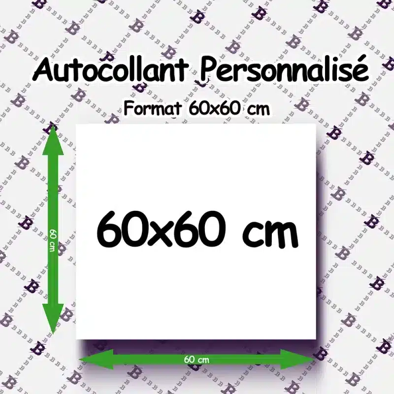 Sticker personnalisé Format 60x60 cm - Idéal pour porte de voiture -  Brand-on