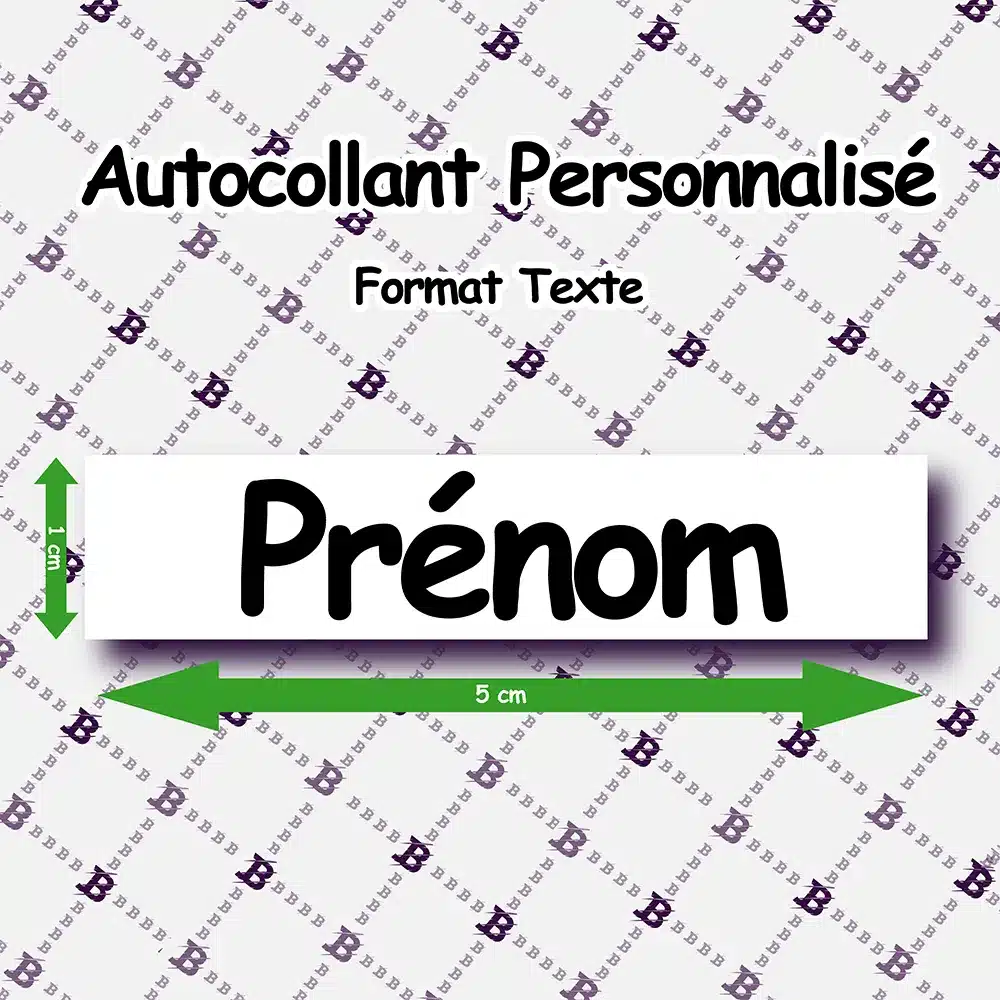 Sticker Personnalisé Prénom (5 x 1 cm) Impression à l'unité - Brand-on